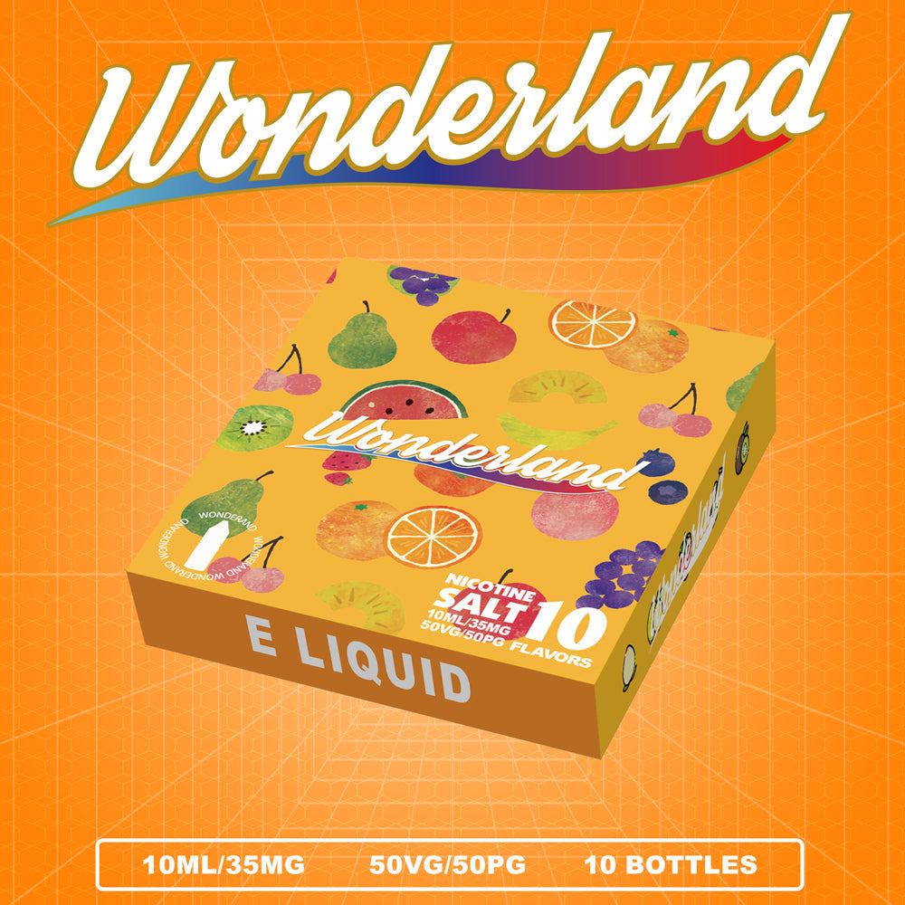 Wonderland Salt Nic Vape E Liquid Gift Box of 10 Flavors - 10mL 35mg S asMODus Wholesale Wonderland Salt Nic Vape E Liquid Gift Box of 10 Flavors - 10mL 35mg S asMODus Wholesale