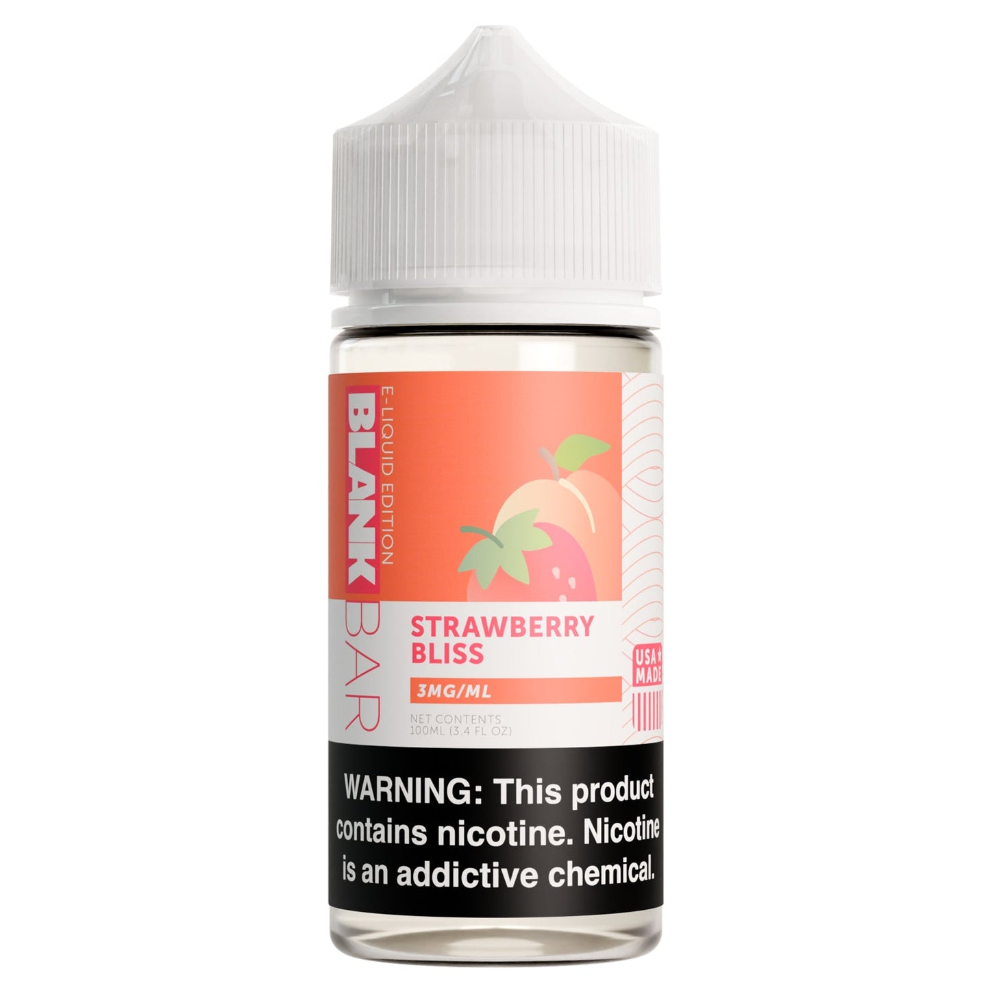 Strawberry Bliss - BLANK BAR 100mL Freebase E-Liquid