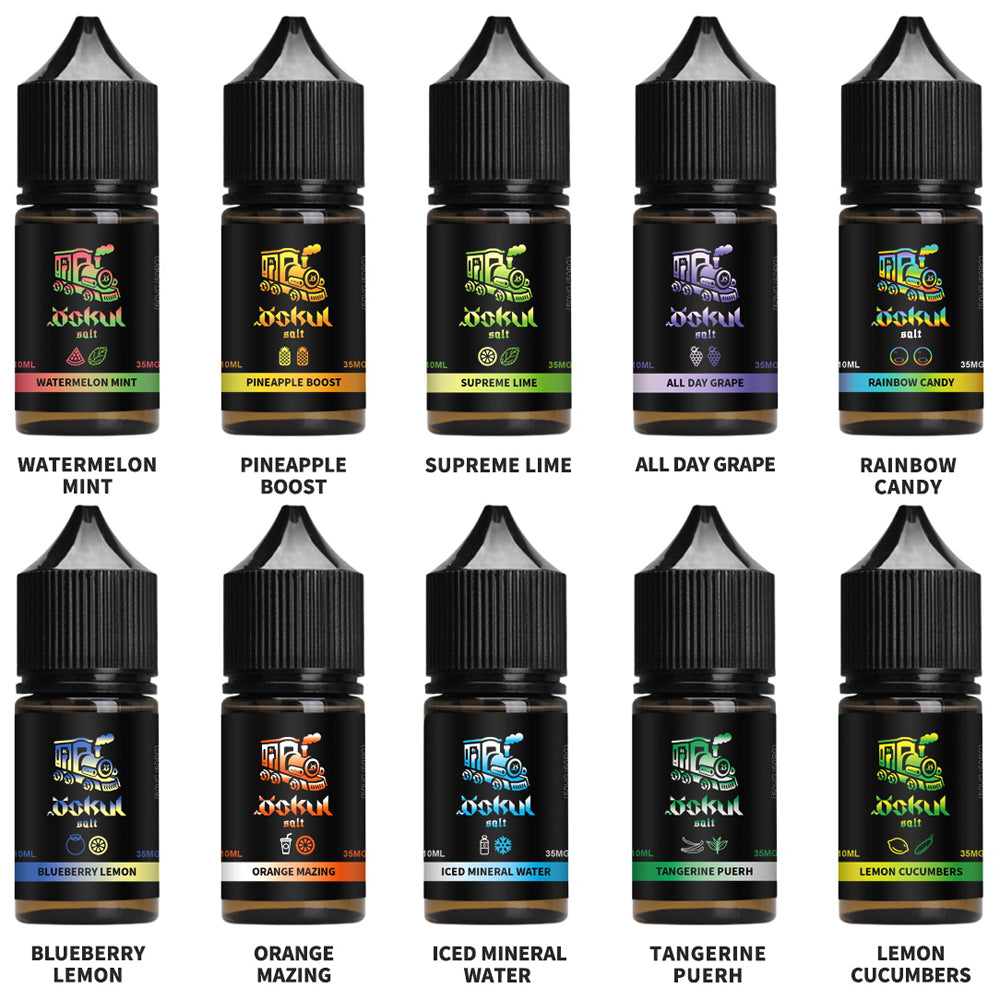 OSKUL Salt Nic Vape E Liquid Gift Box of 10 Flavors - 10mL 35mg Salt Nic Per Bottle