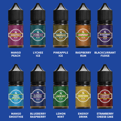 OSKUL Plus Salt Nic Vape E Liquid Gift Box of 10 Flavors - 10mL 35mg Salt Nic Per Bottle